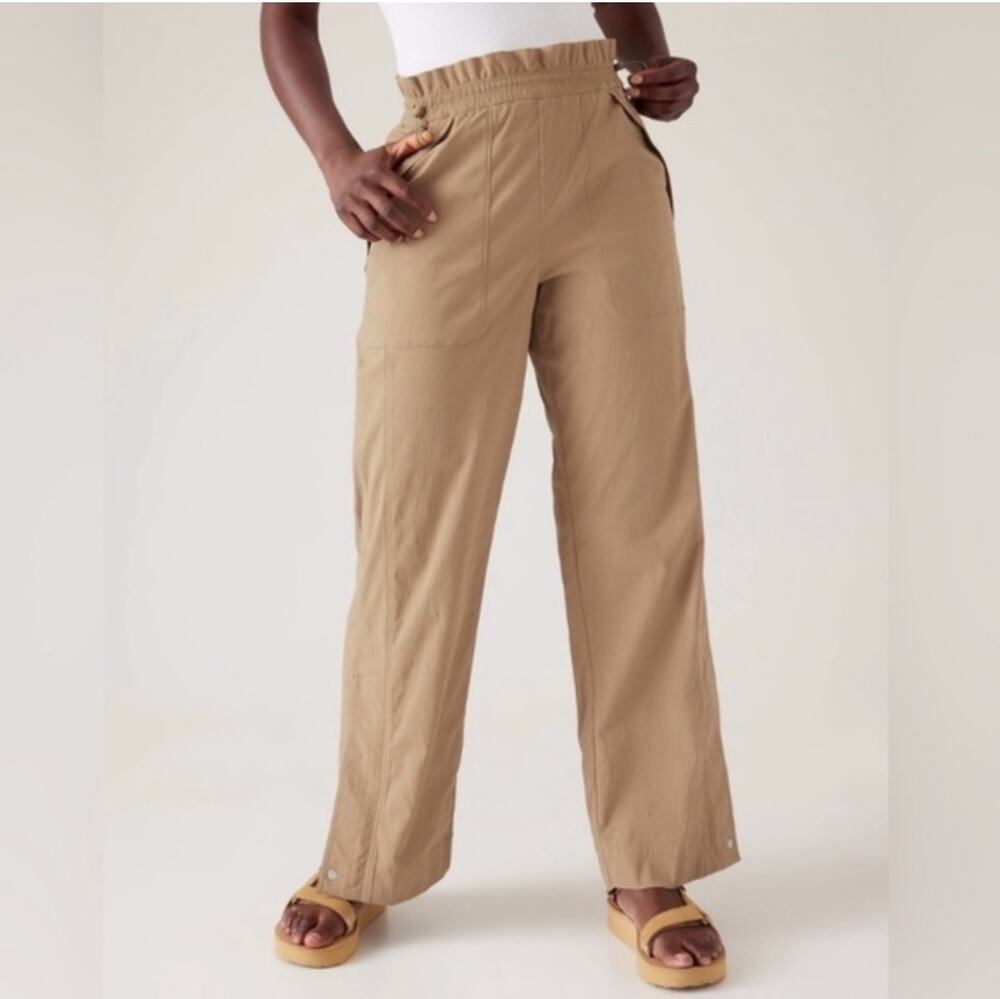 Athleta Pants Womens 14 Tan Trekkie Parachute High Rise Ripstop Hike Athletic
